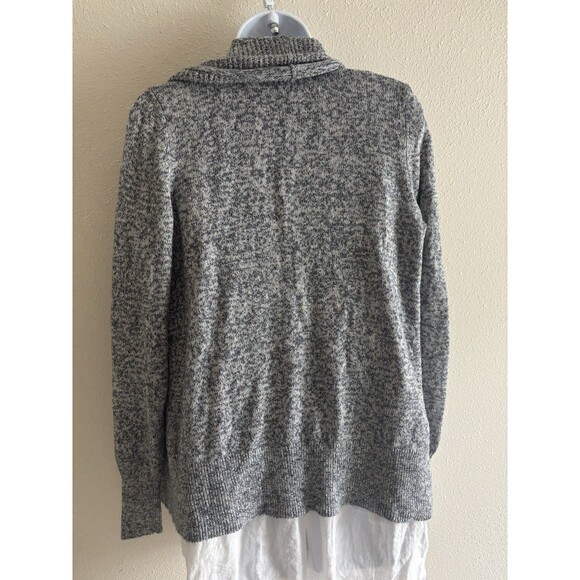 Abercrombie and Fitch waterfall cardigan Large Speckled Gray Cotton Blend - Picture 5 of 8
